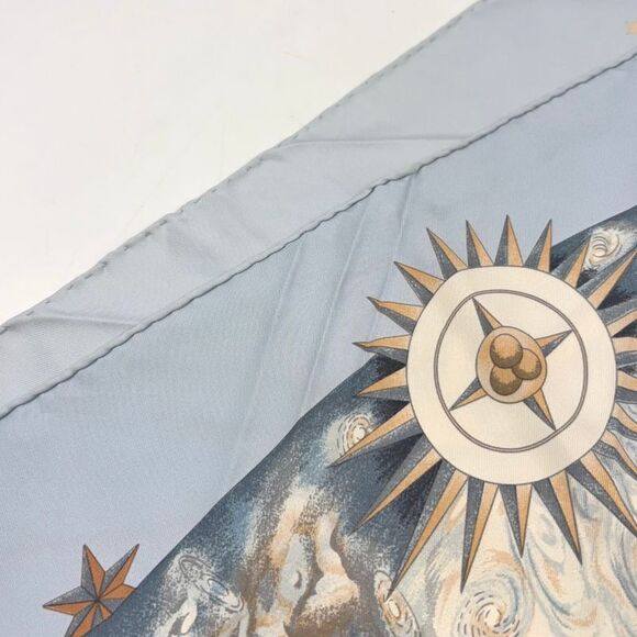 Hermes Universe Carré 90 Silk Light Blue Scarf - Picture 3 of 10